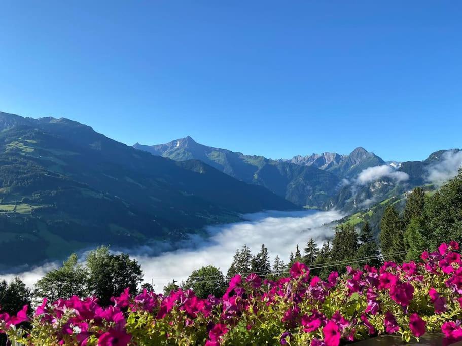 Ferienhaus Zillertal Panorama Blick Balkon Sauna Zellberg Eksteriør billede