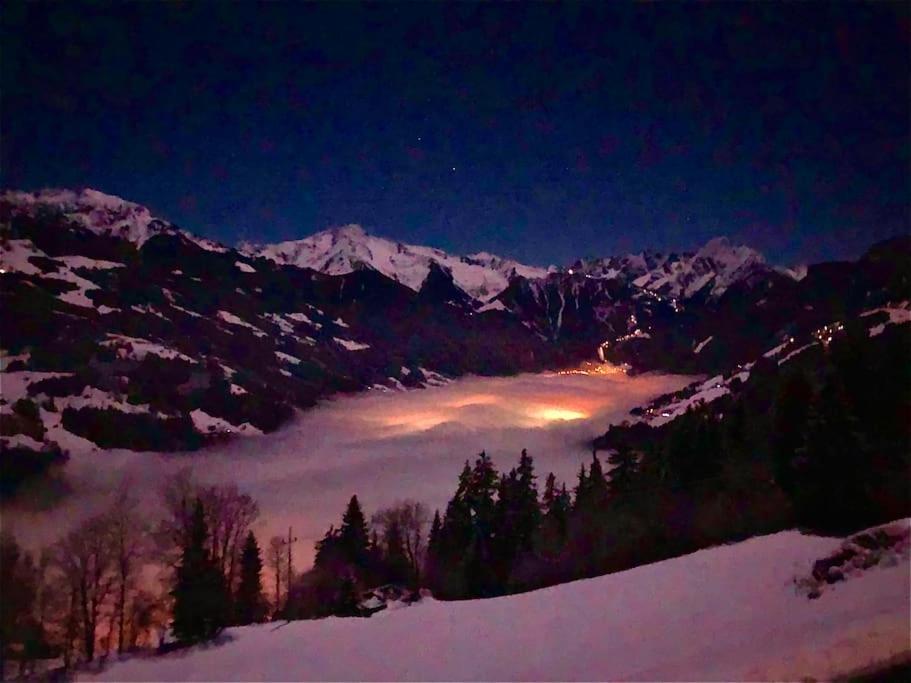 Ferienhaus Zillertal Panorama Blick Balkon Sauna Zellberg Eksteriør billede